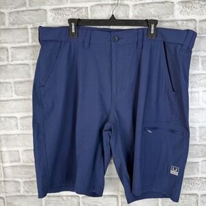 Huk Next Level Navy Blue Performance Fishing Shorts Mens XXL 10" Inseam H2000171